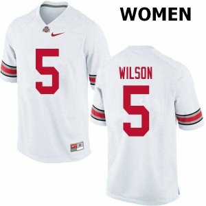 NCAA Ohio State Buckeyes Women's #5 Garrett Wilson White Nike Football College Jersey OZR0045RK